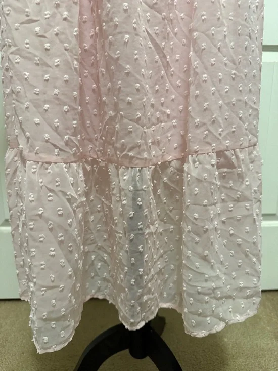 Merokeety Puff Sleeve Elastic Smocked Midi Dress. Size L - Picture 4 of 13